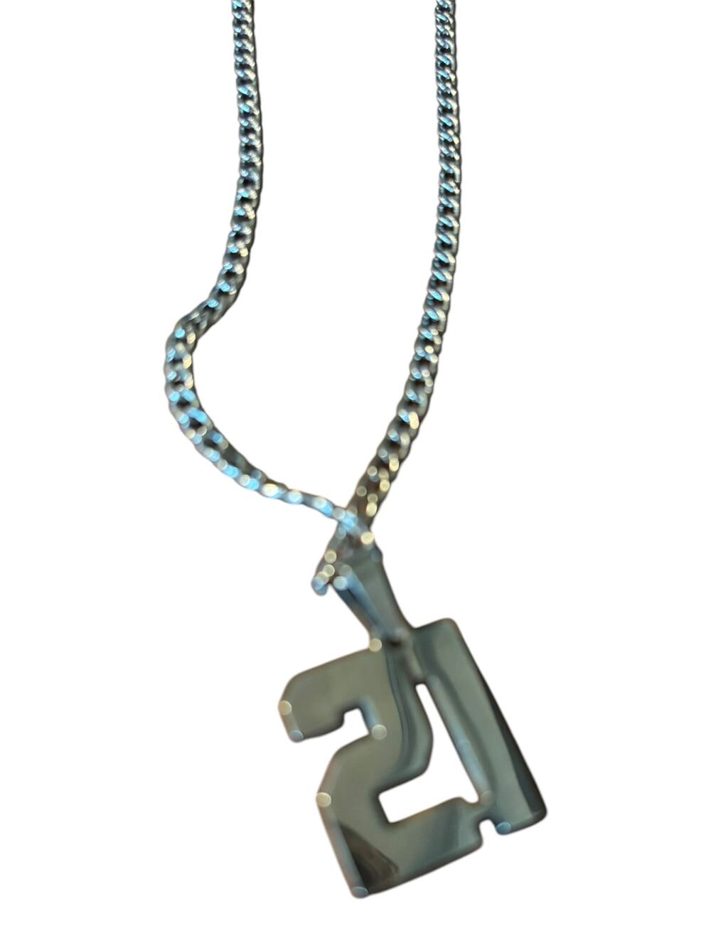 #21 Necklace Pendant For Baseball/Softball/Football Player 19" Chain